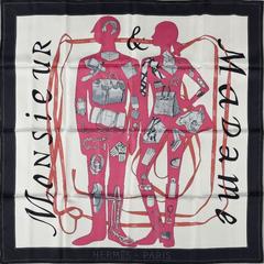 A variation of the Hermès scarf `Monsieur et madame` first edited in 2006 by `Bali Barret`, `Robert Dallet`