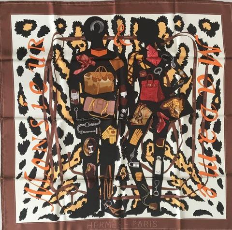 A variation of the Hermès scarf `Monsieur et madame II` first edited in 2013 by `Bali Barret`, `Robert Dallet`