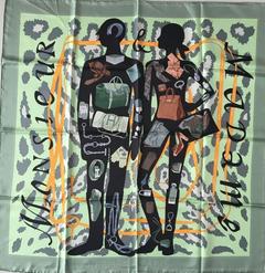 A variation of the Hermès scarf `Monsieur et madame II` first edited in 2013 by `Bali Barret`, `Robert Dallet`