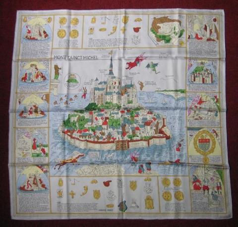 HERMES カレ90 MONT SAINCT MICHEL モンサンミッシェル スカー レア HERMES エルメス スカーフ カレ90 モンサンミッシェル