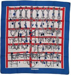 A variation of the Hermès scarf `Mors et filets` first edited in 1966 by `Marie-Françoise Héron`