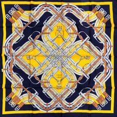 A variation of the Hermès scarf `Mors à jouets ` first edited in 1982 by `Henri d'Origny`