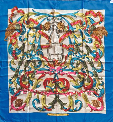 A variation of the Hermès scarf `Mors à la connétable  ` first edited in 1970 by `Henri d'Origny`