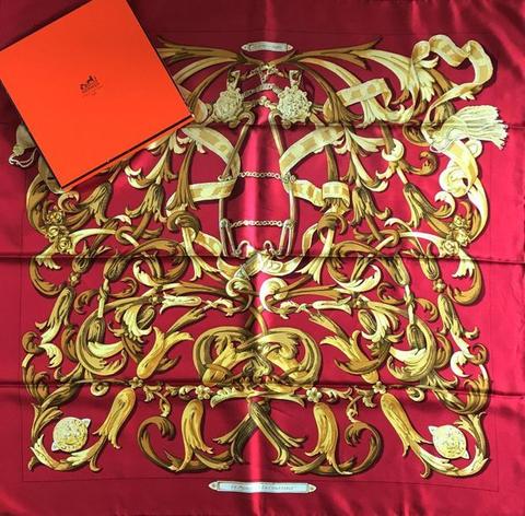 A variation of the Hermès scarf `Mors à la connétable  ` first edited in 1970 by `Henri d'Origny`