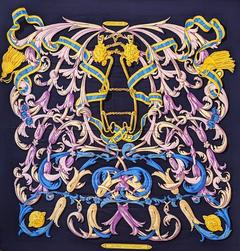 A variation of the Hermès scarf `Mors à la connétable` first edited in 1970 by `Henri d'Origny`