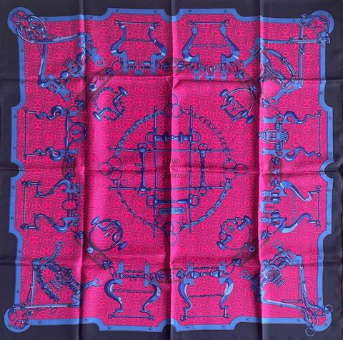 A variation of the Hermès scarf `Mors et gourmettes` first edited in 1961 by `Henri d'Origny`