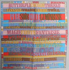 A variation of the Hermès scarf `Mots de soie ` first edited in 2011 by `Virginie Jamin`