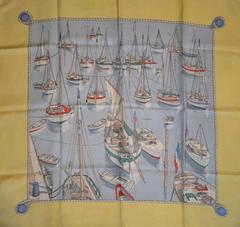 A variation of the Hermès scarf `Mouillage ` first edited in 1949 by `Hugo Grygkar`