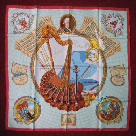 A variation of the Hermès scarf `Mozart` first edited in 1991 by `Julie Abadie`