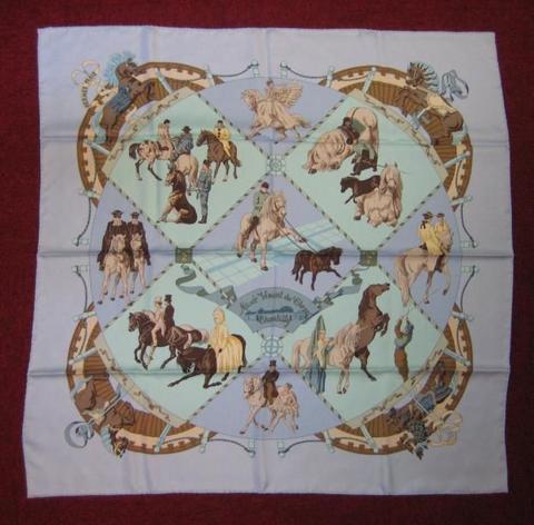 A variation of the Hermès scarf `Musée vivant du cheval` first edited in 2002 by `Hubert de Watrigant`