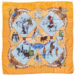 A variation of the Hermès scarf `Musée vivant du cheval` first edited in 2002 by `Hubert de Watrigant`