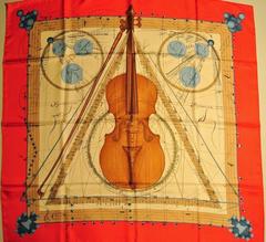 A variation of the Hermès scarf `La musique des sphères ` first edited in 1996 by `Zoè Pauwels`