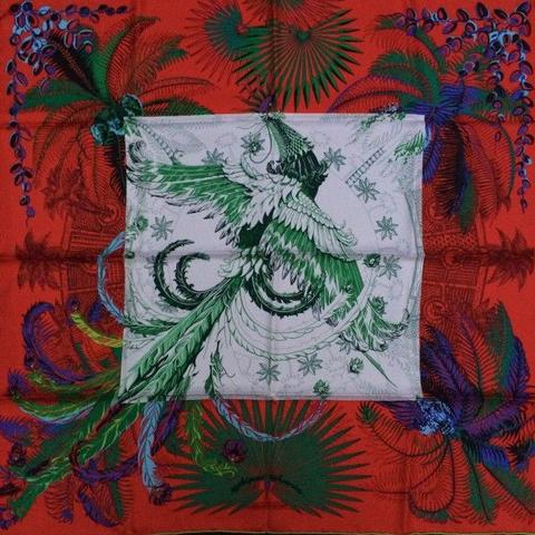 A variation of the Hermès scarf `Mythiques phoenix coloriage ` first edited in 2016 by `Laurence Bourthoumieux`