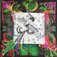 A variation of the Hermès scarf `Mythiques phoenix coloriage ` first edited in 2016 by `Laurence Bourthoumieux`