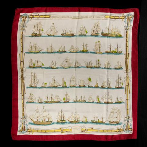 A variation of the Hermès scarf `Navires d'europe ` first edited in 1965 by `Marie-Françoise Héron`