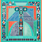 A variation of the Hermès scarf `Ndop` first edited in 2017 by `Anamorphèe`