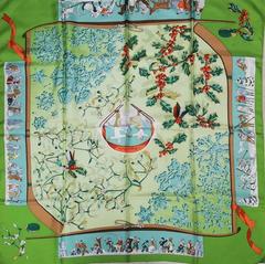 A variation of the Hermès scarf `Neige d'antan ` first edited in 1989 by `Caty Latham`