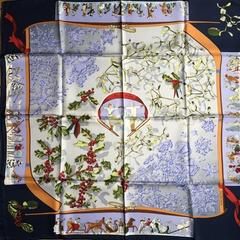 A variation of the Hermès scarf `Neige d'antan ` first edited in 1989 by `Caty Latham`