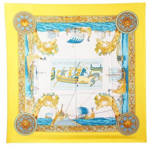 A variation of the Hermès scarf `Les normands ` first edited in 1972 by `Philippe Ledoux`