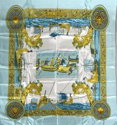 A variation of the Hermès scarf `Les normands ` first edited in 1972 by `Philippe Ledoux`