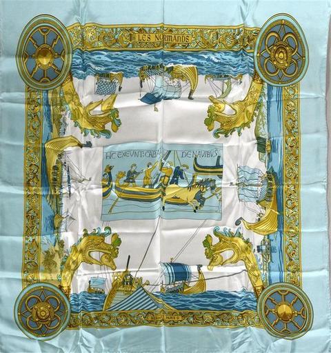 A variation of the Hermès scarf `Les normands ` first edited in 1972 by `Philippe Ledoux`