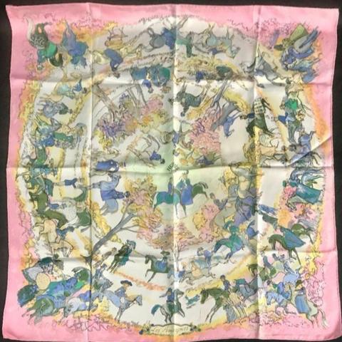 A variation of the Hermès scarf `Les Amazones II` first edited in 1978 by `Philippe Dumas`