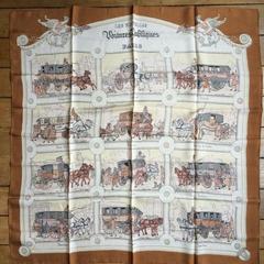 A variation of the Hermès scarf `Les nouvelles voitures publiques ` first edited in 1952 by `Hugo Grygkar`