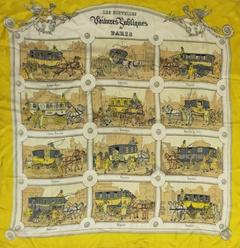 A variation of the Hermès scarf `Les nouvelles voitures publiques ` first edited in 1952 by `Hugo Grygkar`