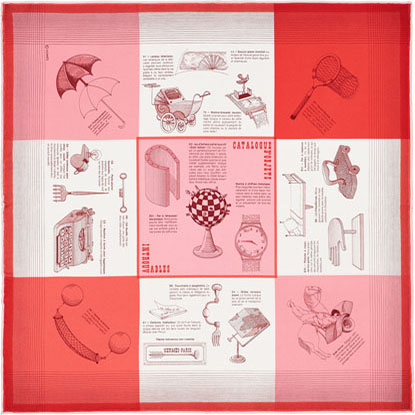 A variation of the Hermès scarf `Les objets introuvables` first edited in 2017 by 