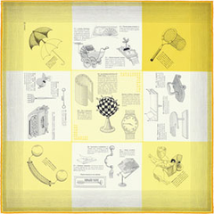 A variation of the Hermès scarf `Les objets introuvables` first edited in 2017 by 