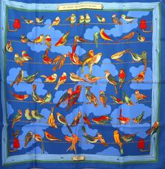 A variation of the Hermès scarf `Les oiseaux des champs et des bois ` first edited in 1953 by `Hugo Grygkar`