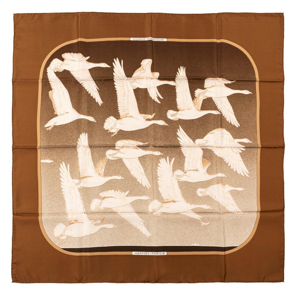 Oiseaux migrateurs brown - Hermès Scarf Details | Scarf Sage