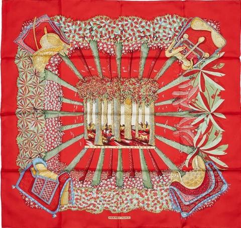 A variation of the Hermès scarf `Ombres et lumières ` first edited in 2001 by `Annie Faivre`