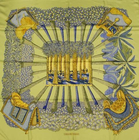 A variation of the Hermès scarf `Ombres et lumières ` first edited in 2001 by `Annie Faivre`