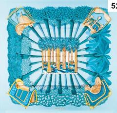 A variation of the Hermès scarf `Ombres et lumières ` first edited in 2001 by `Annie Faivre`