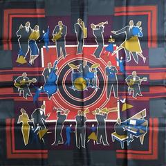 A variation of the Hermès scarf `Original trocadéro jazz band ` first edited in 2015 by `Sophie Koechlin`