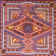 A variation of the Hermès scarf `Ors bleus d'afrique ` first edited in 2013 by `Zoè Pauwels`