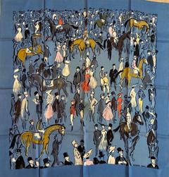 A variation of the Hermès scarf `Paddock ` first edited in 1955 by `Jean-Louis Clerc`