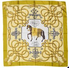 Hermès Palefroi scarf in yellow by Françoise De La Perriere, 1965