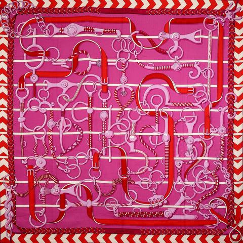 A variation of the Hermès scarf `Panoplie équestre` first edited in 2018 by `Virginie Jamin`