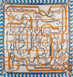 A variation of the Hermès scarf `Panoplie équestre` first edited in 2018 by `Virginie Jamin`