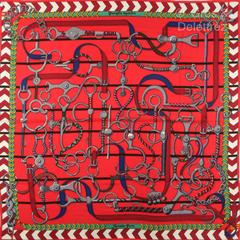 A variation of the Hermès scarf `Panoplie équestre` first edited in 2018 by `Virginie Jamin`