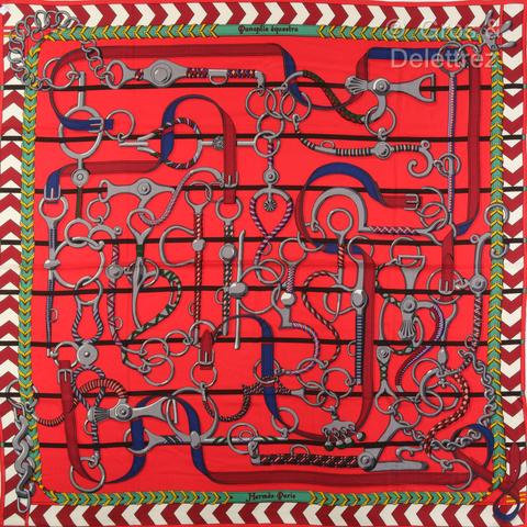 A variation of the Hermès scarf `Panoplie équestre` first edited in 2018 by `Virginie Jamin`