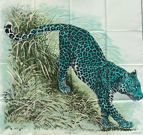 A variation of the Hermès scarf `Panthera pardus ` first edited in 2016 by `Robert Dallet`