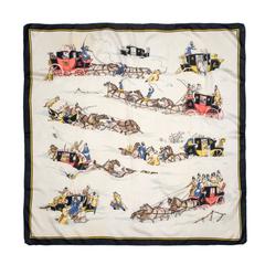 A variation of the Hermès scarf `Par temps de neige ou neige ` first edited in 1957 by `Hugo Grygkar`