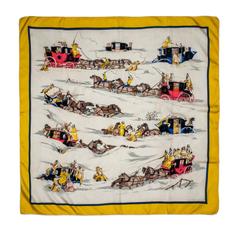 A variation of the Hermès scarf `Par temps de neige ou neige ` first edited in 1957 by `Hugo Grygkar`