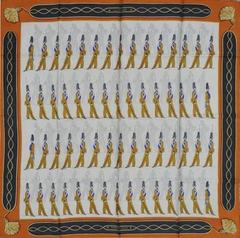 A variation of the Hermès scarf `La parade ` first edited in 1966 by `Marie-Françoise Héron`