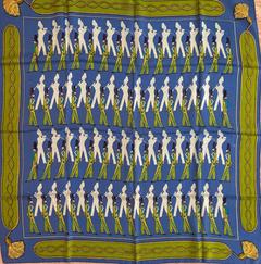 A variation of the Hermès scarf `La parade ` first edited in 1966 by `Marie-Françoise Héron`