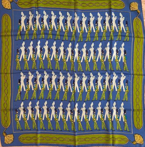 A variation of the Hermès scarf `La parade ` first edited in 1966 by `Marie-Françoise Héron`