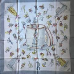A variation of the Hermès scarf `Paris modiste ` first edited in 1959 by `Hugo Grygkar`